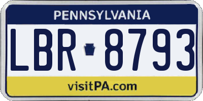 PA license plate LBR8793