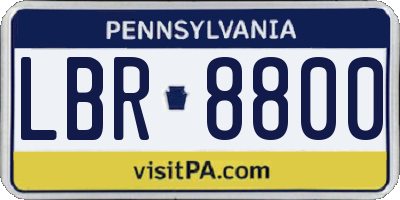 PA license plate LBR8800