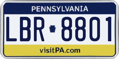 PA license plate LBR8801
