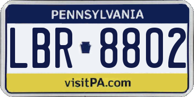 PA license plate LBR8802