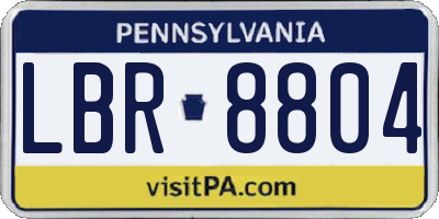PA license plate LBR8804