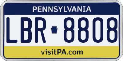 PA license plate LBR8808