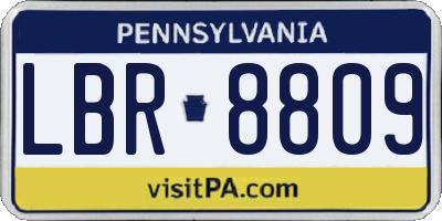 PA license plate LBR8809