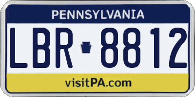 PA license plate LBR8812