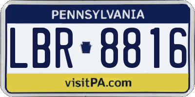 PA license plate LBR8816