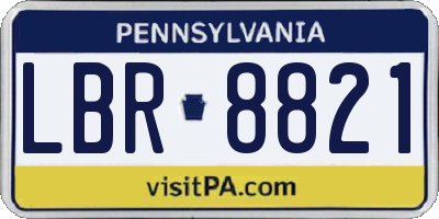 PA license plate LBR8821
