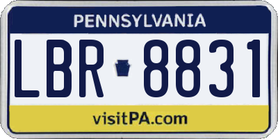 PA license plate LBR8831