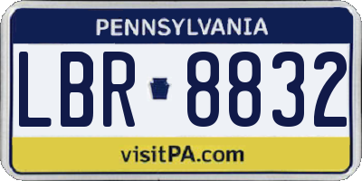 PA license plate LBR8832