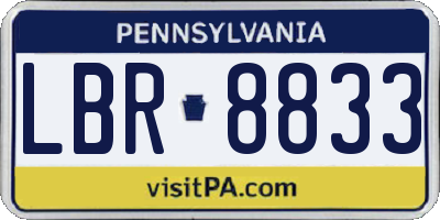 PA license plate LBR8833