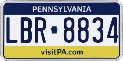 PA license plate LBR8834