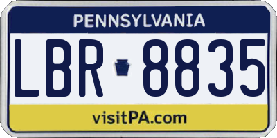 PA license plate LBR8835