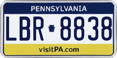 PA license plate LBR8838