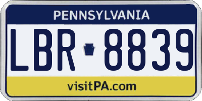 PA license plate LBR8839