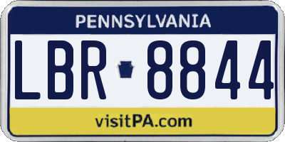 PA license plate LBR8844