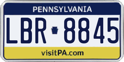 PA license plate LBR8845