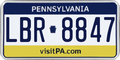 PA license plate LBR8847