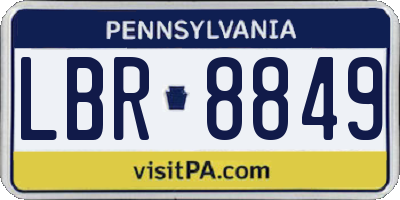 PA license plate LBR8849