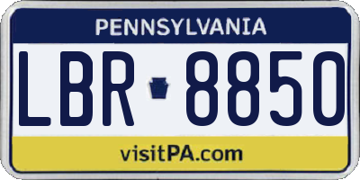 PA license plate LBR8850
