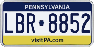 PA license plate LBR8852