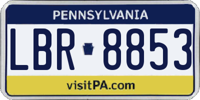 PA license plate LBR8853