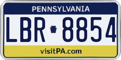 PA license plate LBR8854