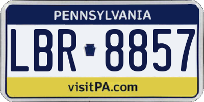 PA license plate LBR8857