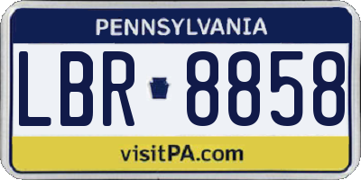 PA license plate LBR8858