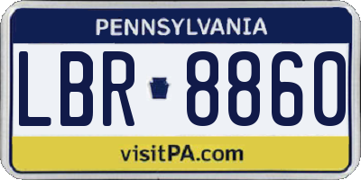 PA license plate LBR8860