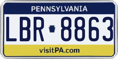 PA license plate LBR8863