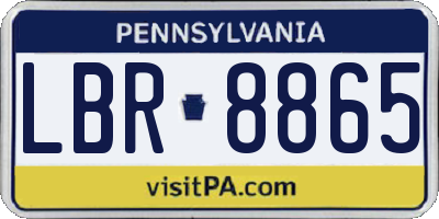 PA license plate LBR8865