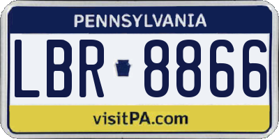PA license plate LBR8866