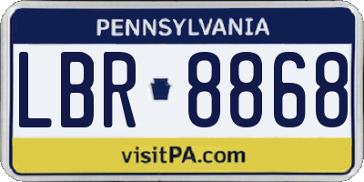 PA license plate LBR8868