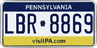 PA license plate LBR8869