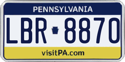 PA license plate LBR8870