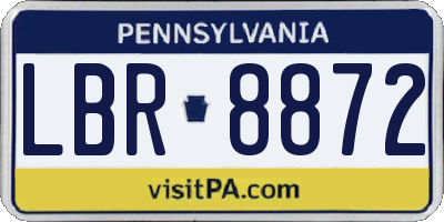 PA license plate LBR8872