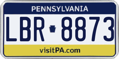 PA license plate LBR8873