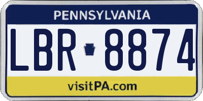 PA license plate LBR8874