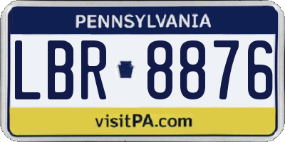 PA license plate LBR8876