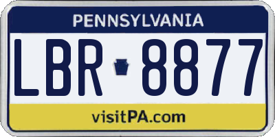 PA license plate LBR8877