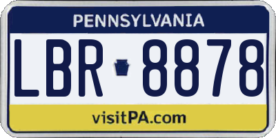 PA license plate LBR8878