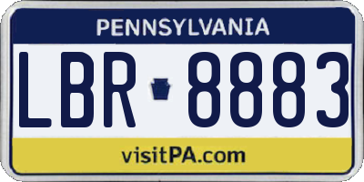 PA license plate LBR8883