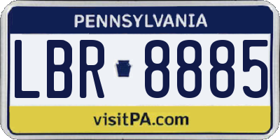 PA license plate LBR8885