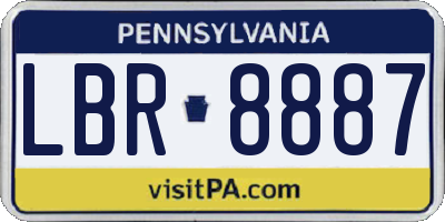 PA license plate LBR8887