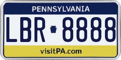 PA license plate LBR8888