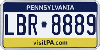 PA license plate LBR8889