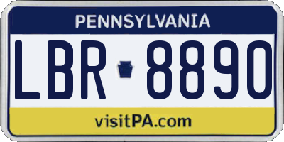 PA license plate LBR8890