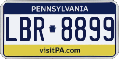 PA license plate LBR8899