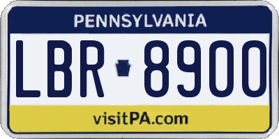 PA license plate LBR8900