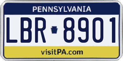 PA license plate LBR8901