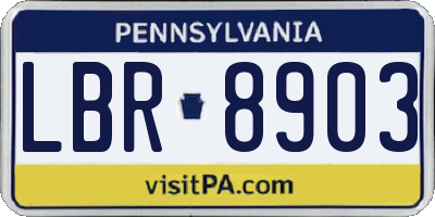 PA license plate LBR8903